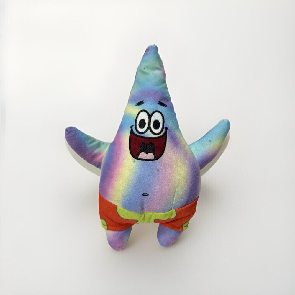 Patrick Star Tie Dye Plush: Spongebob Cartoon Toy Stuffed Soft Plush GUC